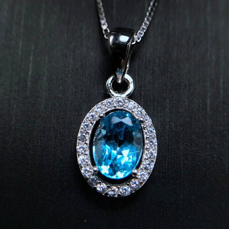 1 carat natural Topaz Pendant special wholesale new product special 925 silver chain
