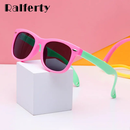 Ralferty TR90 Flexible Kids Sunglasses Polarized Child Baby Safety Sun Glasses UV400 Eyewear Infant oculos de sol 2019 Shades