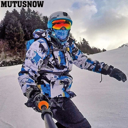 2023New Men Ski Jacket Ski Pants Winter Warm Windproof Waterproof Outdoor Sports Snowboarding Brands Ski Coat Trousers Ski Suit