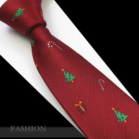RBOCOTT Red Christmas Tie 7cm Snowman Ties For Christmas Day Men's Blue & Green Christmas Tree Necktie Santa Claus Neck Tie Slim