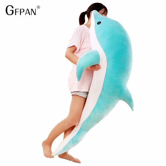 160-30cm Kawaii Soft Dolphin Plush  Dolls Stuffed Down Cotton Animal Nap Pillow Creative Kids Toy Christmas Gift for Girls