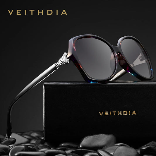 VEITHDIA Retro Women Fashion Sun Glasses Polarized Luxury Crystal Ladies Designer Outdoor Sunglasses Eyewear For Female V3027