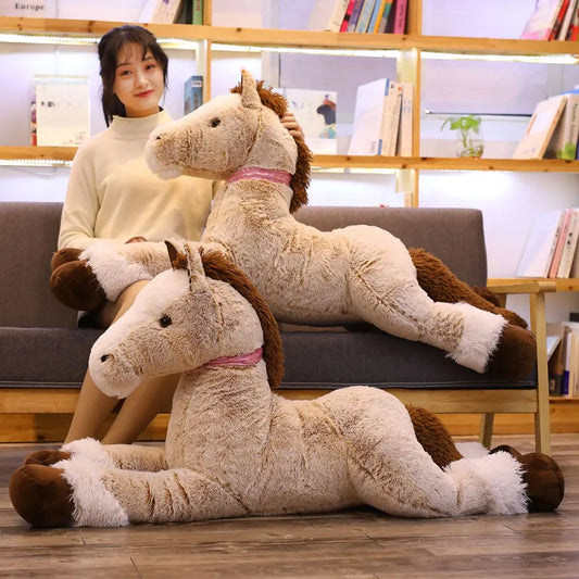 New Arrive High Quality 90-120CM Horse Plush Toys Stuffed Animal Doll Boys Girls  Birthday Gift Home Shop Decor Triver