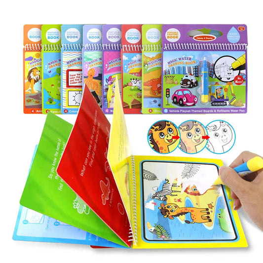8 styles Magic Water Drawing Book Coloring Doodle & Magic Pen Drawing Toys Montessori Toys early education Toys for Kids Gifts