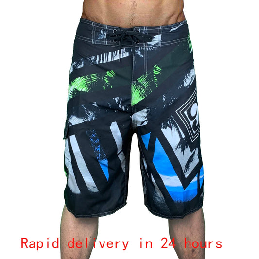 New summer board shorts men's quick dry swimming trunks swimsuit Bermuda resort surf beach pants fitness sports casual shorts