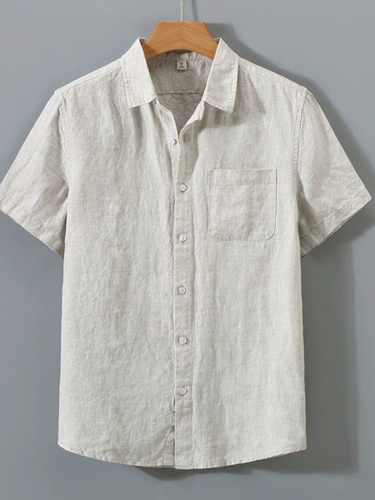 Chinese Style Japanese-Style Retro Linen Short Sleeve Thin Top