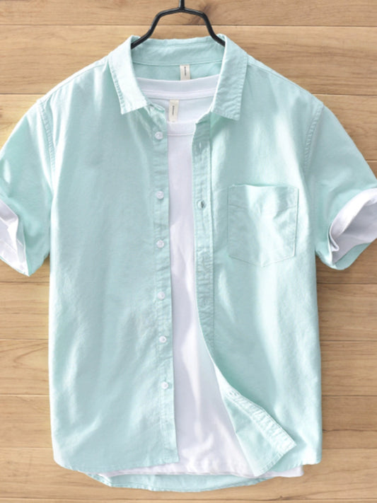 Small Fresh Trend All-Match Cotton Half Sleeve Shirt