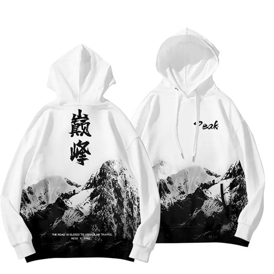 3D Chinese Style Peak Hoodie Sweatshirt Long Sleeve Cool Pullovers Casual Streetwear Jacket 2023 New Arrival Women Men Clothes