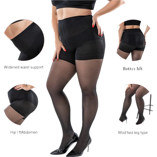 New 40D Women Black PLUS SIZE S-3XL CONTROL TOP Shaping Tights，Ladies confort Lift hip nylon Hosiery Pantyhose