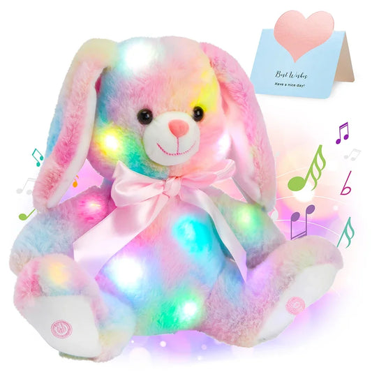 27cm Musical LED Light Plush Toys Cute Kawaii Pillows Luminous Stuffed Animals Toy Doll Soft for Girls Children Decor Home