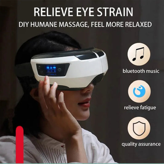 Eye Massager Vibration Therapy Air Pressure Heating Massage Relax Health Care Fatigue Stress Bluetooth Music Improve Vision