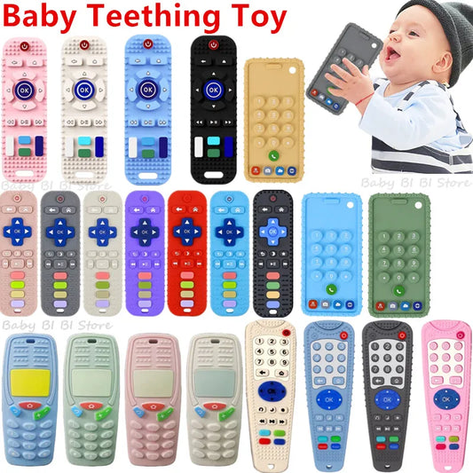 1Pc Grade Silicone Baby Teether Soothing Teether Early Educational Sensory Toys for Infant Teether Remote Control Shape