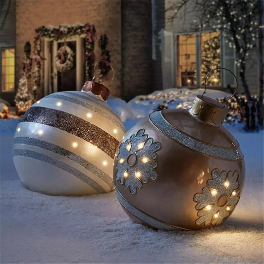 5/3/1pcs Christmas Decoration Outdoor Inflatable Decorated PVC 60cm Big Large Ball Xmas Tree Decor Ball Without Light Ornament