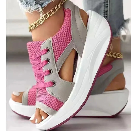 Fashion Women Sandals Summer New Lady Platform Chunky Comfortable Mesh Open Toe Casual Sports Ladies Shoes Plus Size 43