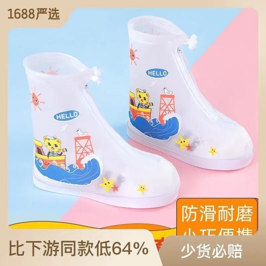 Children's Rain Shoes Overshoes Waterproof, Non-Slip And Thick Wear-Resistant Snow Foot Cover Outdoor Travel Rain Boot Covers