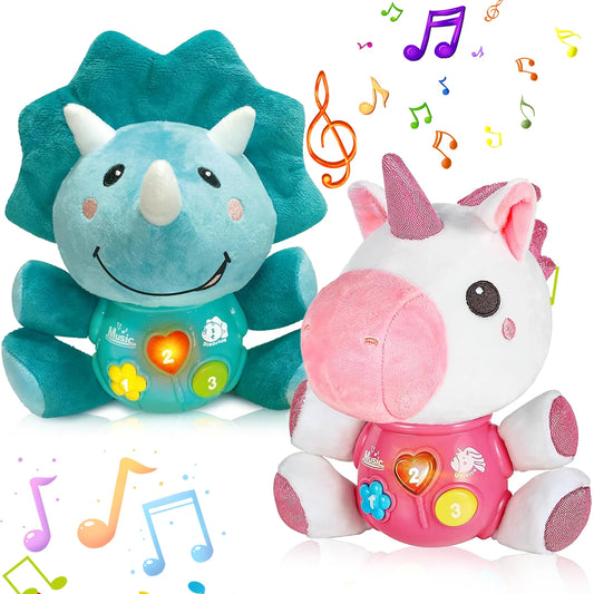 Baby Unicorns Sleep Music Light Plush Toys Stuffed Animal Baby Sleeping Led Night Lamp Doll for Children Kids Birthday Gifts