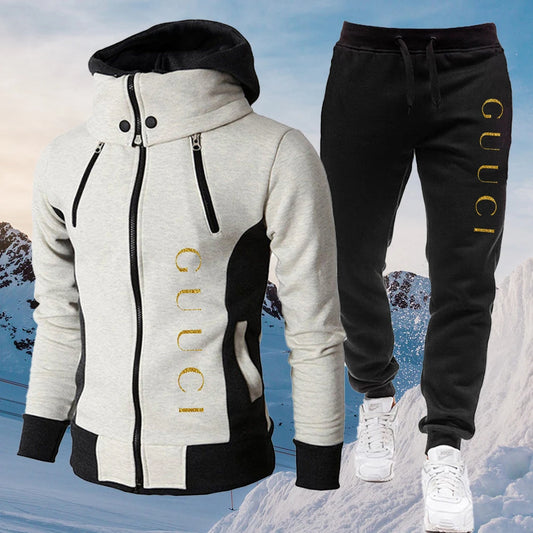 Men's Warm Hoodie Sets Luxury Sweatshirts+Sweatpants Y2k Designer Casual Tracksuit Male Outdoor Sports Clothing Suits Streetwear