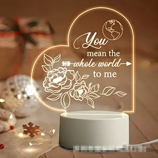 Valentines Day Gift  3D Lamp USB Acrylic Lights Romantic Love Gift Party Favor Present Anniversary Gift For Girlfriend Boyfriend