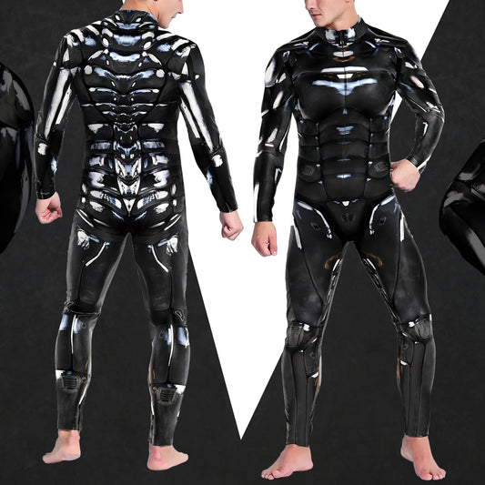 [You're My Secret] Robot Cyberpunk Steampunk Future Technology Bodysuits Cosplay Costumes Front Zipper Zentai Elastic Jumpsuits