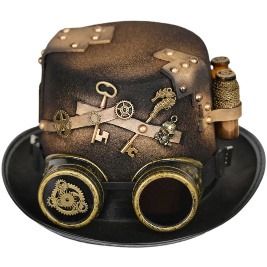 Steampunk Top Hat With Goggles Steampunk Bowler Top Hat Gay Top Hat Jazz HatCostume Accessory Carnival Nightclub